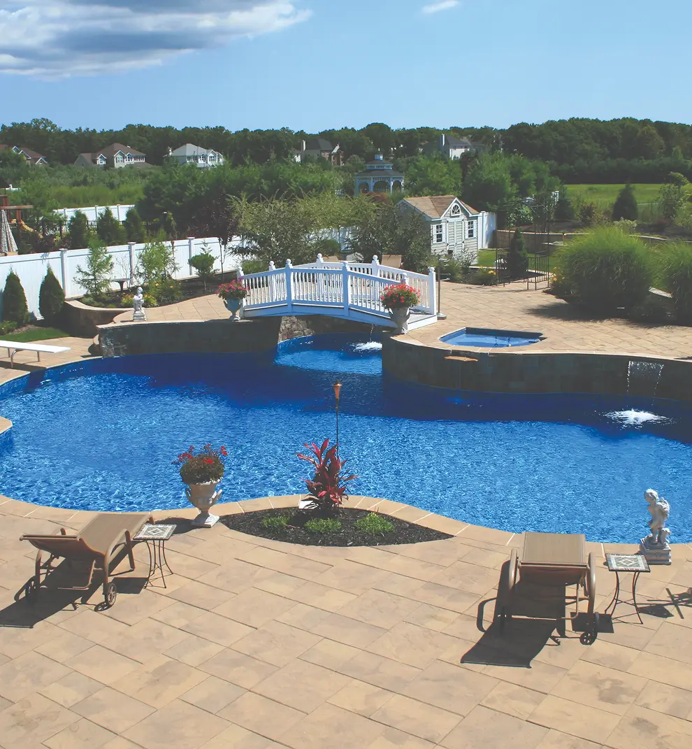 deep end of free form inground pool