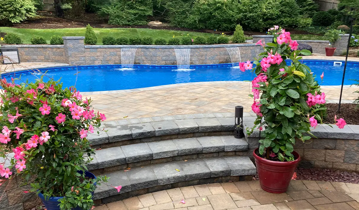 Three-Tier Sheer Water Feature Wall