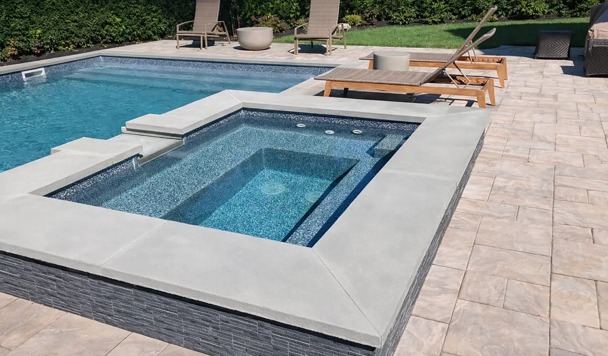 Modern Elevated Spa With Precision Stone Detailing