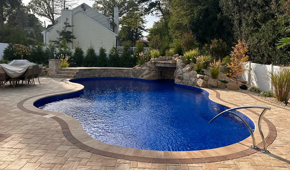 Freeform Pool with Natural Rock Grotto