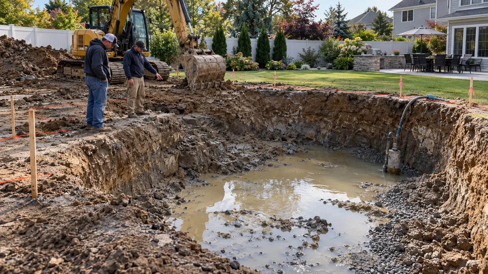 what should you do if you find ground water in the pool area