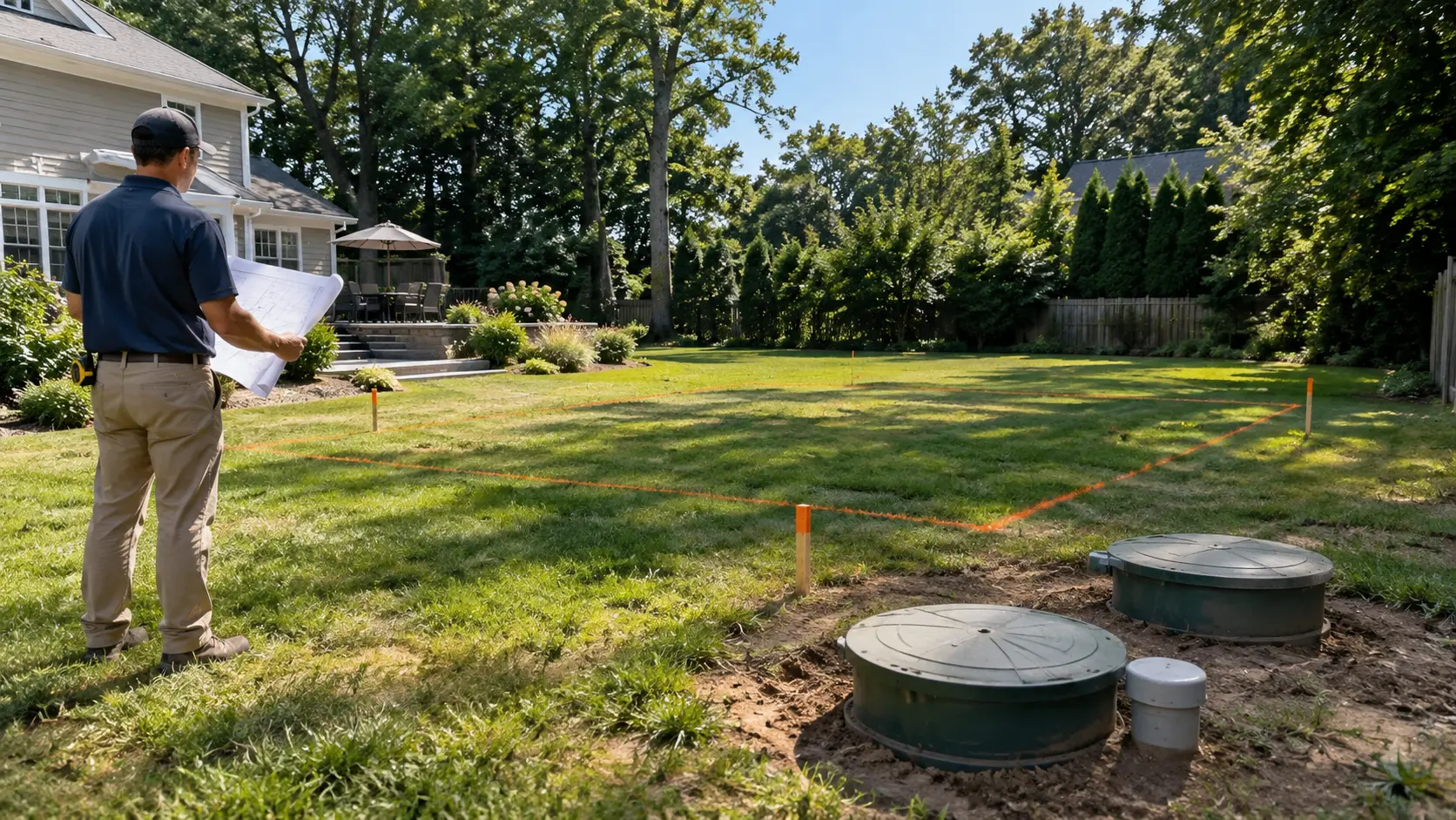 can you put a pool near a septic system in your yard