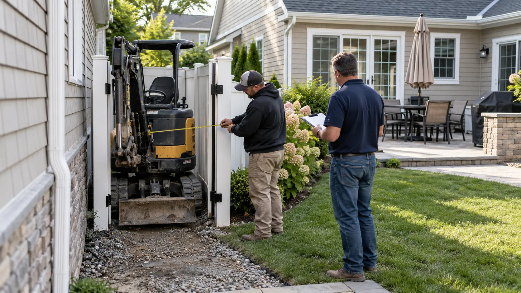 accessing the backyard to build a pool